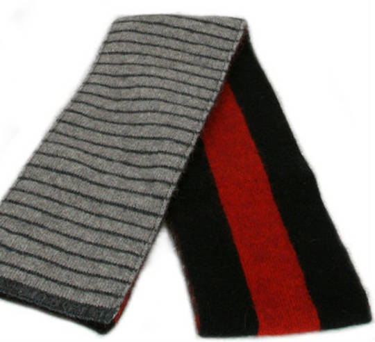 Merino Possum Accent Stripe Scarf